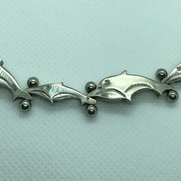 💛 VINTAGE 925 Sterling Silver Whale Bracelet - Picture 2 of 4